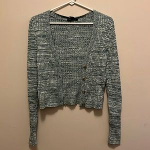 NWT! Forever 21 Short Green/White Cardigan- super trendy